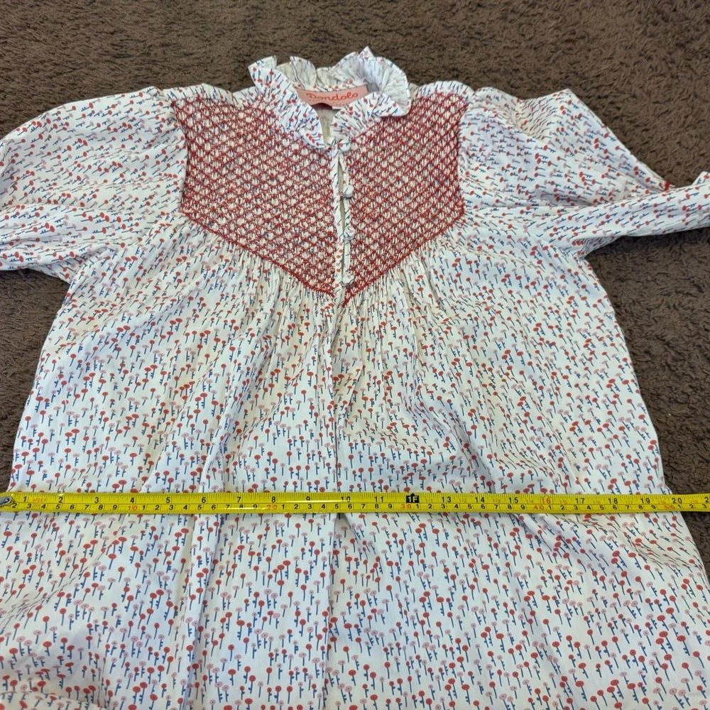 Dondolo Pencil & Paper Co Red White Floral Maxi Dress Peasant Puff Sleeve S $225 - Picture 10 of 10